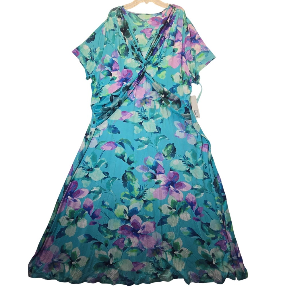Soft Surroundings Floral Summer Maxi Dress Resort Boho Viscose Garden Stretch 2X - Picture 1 of 10